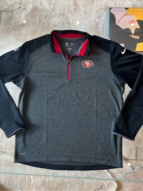 Nike On Field Apparel Men's 1/4 Zip Pullover NFL Niners Gray/Black Size XL